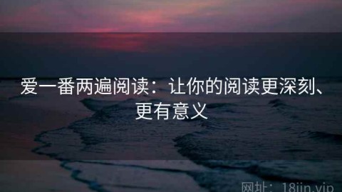 爱一番两遍阅读：让你的阅读更深刻、更有意义