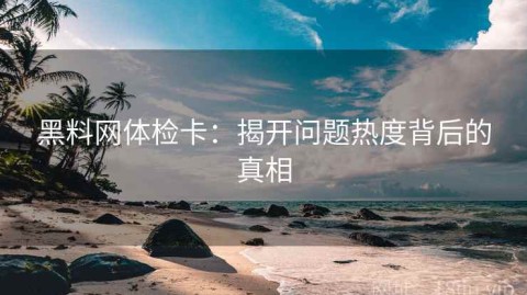 黑料网体检卡：揭开问题热度背后的真相