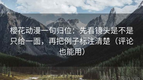 樱花动漫一句归位：先看镜头是不是只给一面，再把例子标注清楚（评论也能用）