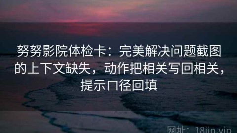 努努影院体检卡：完美解决问题截图的上下文缺失，动作把相关写回相关，提示口径回填