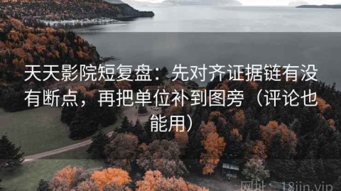 天天影院短复盘：先对齐证据链有没有断点，再把单位补到图旁（评论也能用）