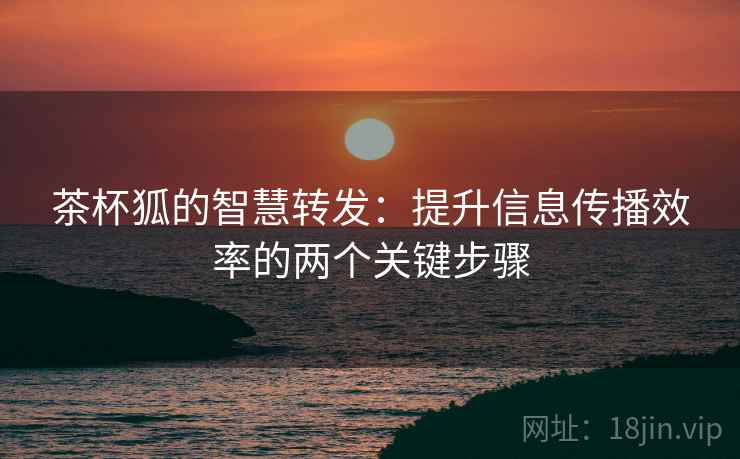 茶杯狐的智慧转发：提升信息传播效率的两个关键步骤