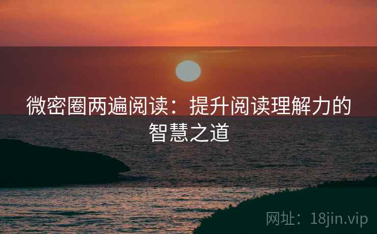微密圈两遍阅读：提升阅读理解力的智慧之道