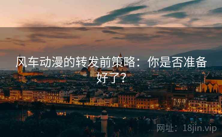 风车动漫的转发前策略：你是否准备好了？