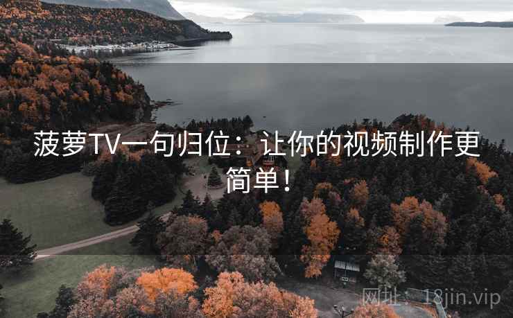 菠萝TV一句归位：让你的视频制作更简单！