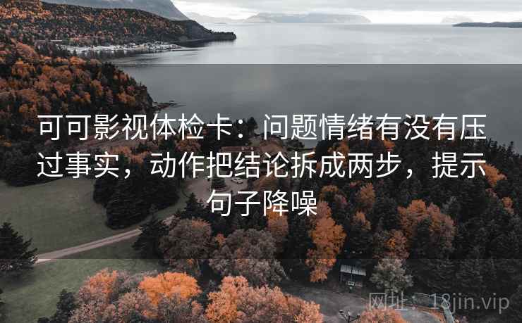 可可影视体检卡：问题情绪有没有压过事实，动作把结论拆成两步，提示句子降噪