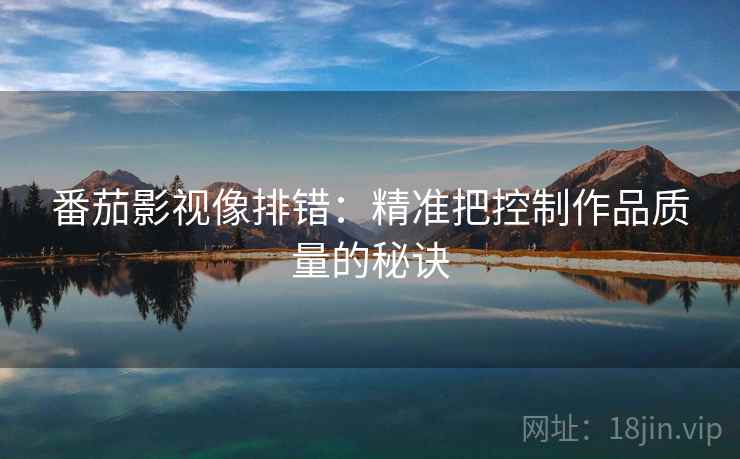 番茄影视像排错：精准把控制作品质量的秘诀
